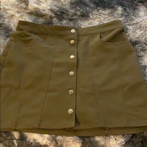 Olive green Express button up skirt - runs small.